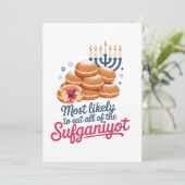 Invitation Plus susceptible de manger tous les Sufganiyot Han (Debout devant)