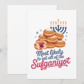 Invitation Plus susceptible de manger tous les Sufganiyot Han (Devant / Derrière)