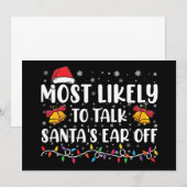 Invitation Plus susceptible de parler à l'oreille du Père Noë (Devant / Derrière)