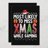 Invitation Plus susceptible de rater Noël en jouant à des jeu (Devant / Derrière)