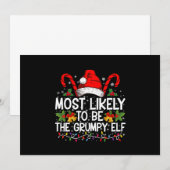 Invitation Plus susceptible d'être l'elfe grincheux Funny Xma (Devant / Derrière)