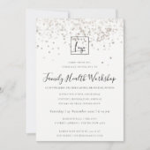 INVITATION PLUSH SILVER FOIL TEXTURE VOTRE ATELIER DE LOGO ÉV (Devant)