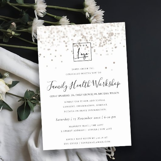 INVITATION PLUSH SILVER FOIL TEXTURE VOTRE ATELIER DE LOGO ÉV