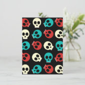 Invitation Plusieurs Skuls Dans Des Couleurs Rétro Vintages (Debout devant)