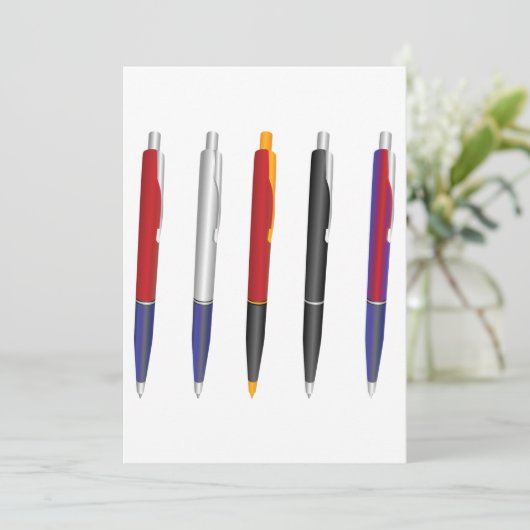 Invitation Plusieurs stylos (Debout devant)