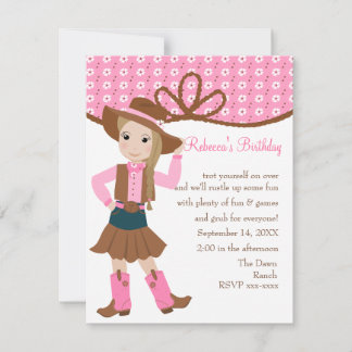 Invitation Plutôt Lil' Cowgirl !
