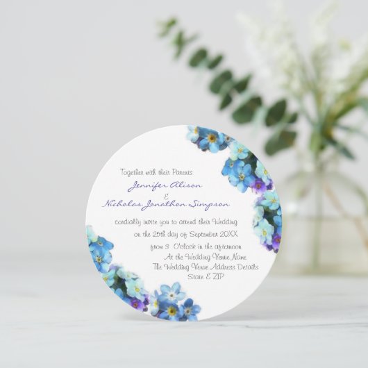 Invitation Plutôt Oubliez-Moi Pas Les Fleurs Mariage (Debout devant)