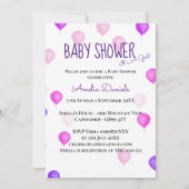 Invitation Plutôt rose violet Baby shower de ballon Invitatio (Devant)