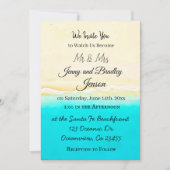 Invitation Plutôt Turquoise Ocean Shore Beach Mariage à thème (Devant)