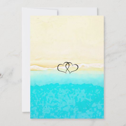 Invitation Plutôt Turquoise Ocean Shore Beach Mariage à thème (Dos)