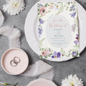 Invitation Plutôt Violet Rose Rose Flore Mariage Frontière In