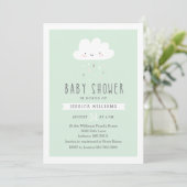 Invitation pluvieuse drôle de baby shower de nuage (Debout devant)