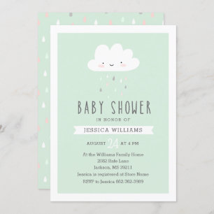 Invitation pluvieuse drôle de baby shower de nuage