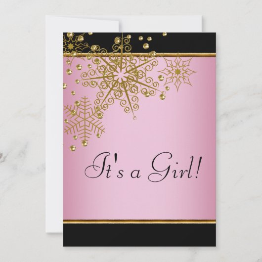 Invitation Pneus roses Flamme de neige bébé fille Douche (Devant)