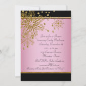 Invitation Pneus roses Flamme de neige bébé fille Douche (Dos)