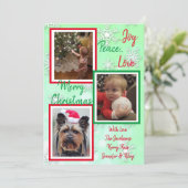 Invitation Pneus verts et rouges Photos de famille Noël (Debout devant)