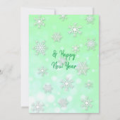 Invitation Pneus verts et rouges Photos de famille Noël (Dos)