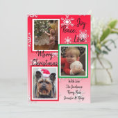 Invitation Pneus verts et rouges Photos de famille Noël (Debout devant)