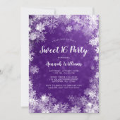 Invitation Pneus violets hiver Wonderland Sweet 16 (Devant)