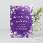 Invitation Pneus violets hiver Wonderland Sweet 16 (Debout devant)