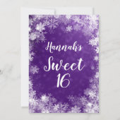 Invitation Pneus violets hiver Wonderland Sweet 16 (Dos)