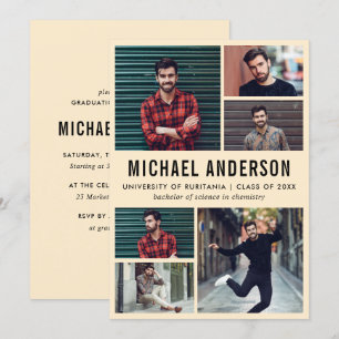 Invitation Poche   6 Photo Chalkboard Graduation Party