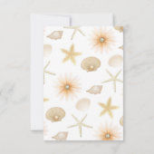 Invitation Poche Beach Seashells Fleurs Mariage moderne RSVP (Dos)