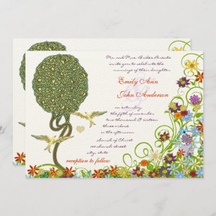 Invitation Poche de forêt enchantée Arbre à conte de fées flo