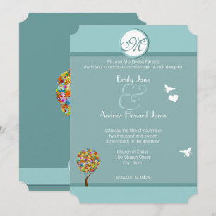 Invitation Poche de forêt enchantée Arbre à conte de fées flo