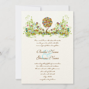 Invitation Poche de forêt enchantée Arbre à conte de fées flo