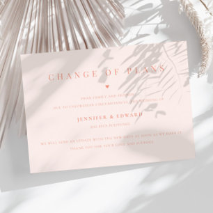 Invitation Poche de report Mariage minimaliste