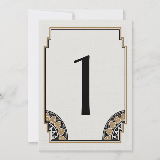 Invitation Poche d'or Art Déco Numéro de tableau 1 (Devant)