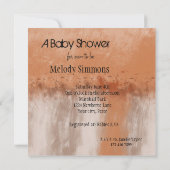 Invitation Poche et crème Baby shower Abstrait (Dos)