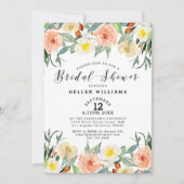 Invitation Poche légère et fleurs de jardin blanc bordure (Devant)