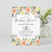 Invitation Poche légère et fleurs de jardin blanc bordure (Debout devant)