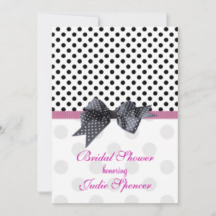 Invitation Poche noir et blanc Point douche nuptiale Invitati