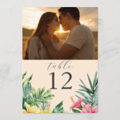 Invitation Poche Tropical Floral Numéro de tableau (Dos)