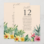 Invitation Poche Tropical Floral Tableau Numéro de siège (Devant / Derrière)