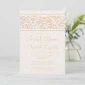 Invitation Pocher Rustique Burlap Linge Douche nuptiale Invit (Debout devant)