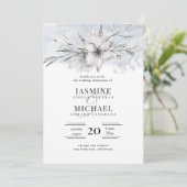 Invitation pochoir rustique botanique élégant mariage (Debout devant)