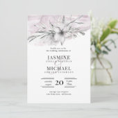 Invitation pochoir rustique botanique élégant mariage (Debout devant)