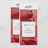 INVITATION POCS MARIAGE AMOUR METALLIQUE ROUGE GLACE (Devant / Derrière)