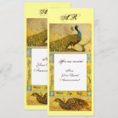 Invitation POCS MARIÉS AMOUR MONOGRAMME ,marron blanc jaune (Devant / Derrière)