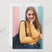 Invitation Pod Pink Mint Green Check Photo Graduation Party (Dos)