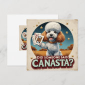 Invitation Poddle aime le jeu de canasta (Devant / Derrière)