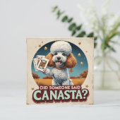 Invitation Poddle aime le jeu de canasta (Debout devant)