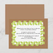 Invitation POÈME 2 de baby shower de bébé de jungle de safari (Devant / Derrière)