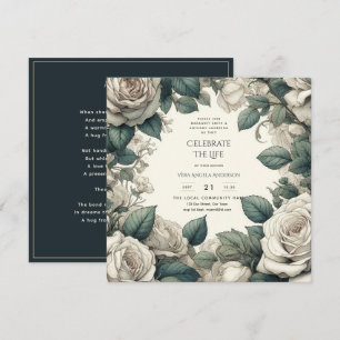 Invitation Poème commémoratif de la fête de la vie des Roses