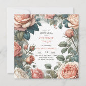 Invitation Poème commémoratif de la fête de la vie des Roses  (Devant)