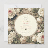 Invitation Poème commémoratif de la fête de la vie des Roses  (Devant)